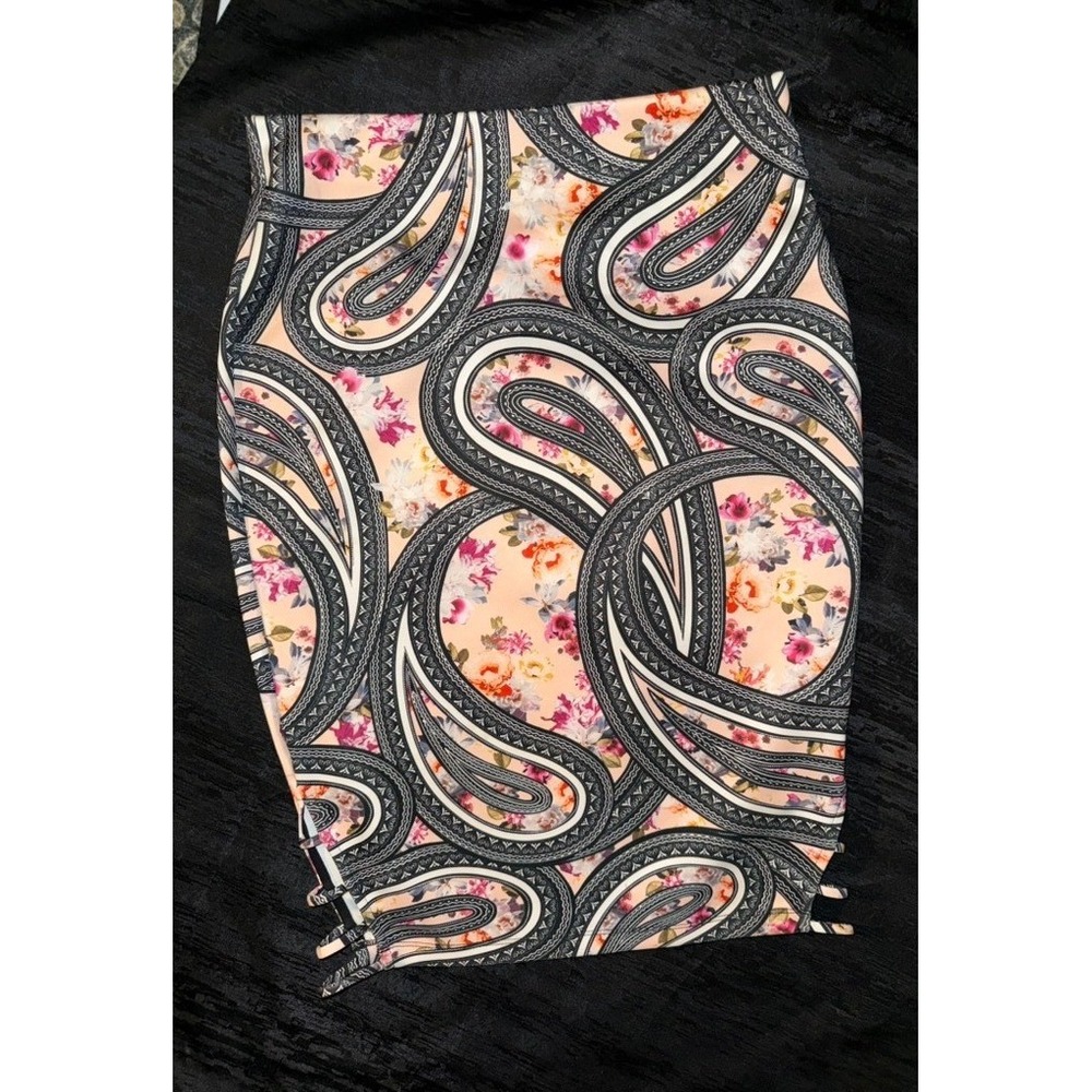 Bisou Bisou Michele Bohbot Paisley Floral Pencil Skirt Medium Business Casual
